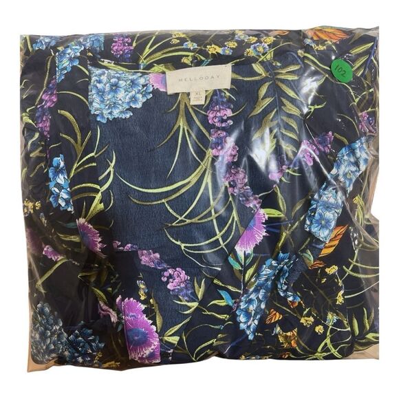 MELLODAY V-Neck Tiered Navy Multicolored Maxi Dress 
Size XL - Picture 6 of 6